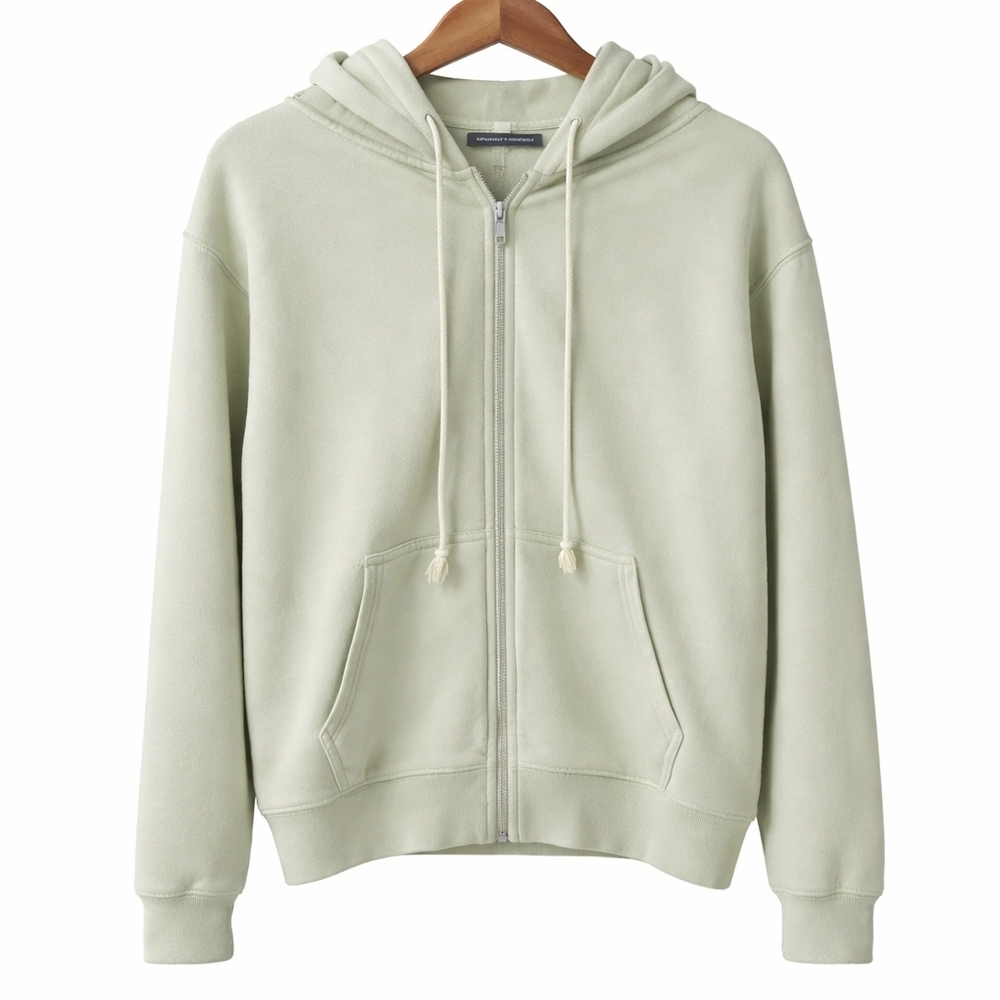 Brandy Melville Light Sage Green Zipper Hoodie One Size